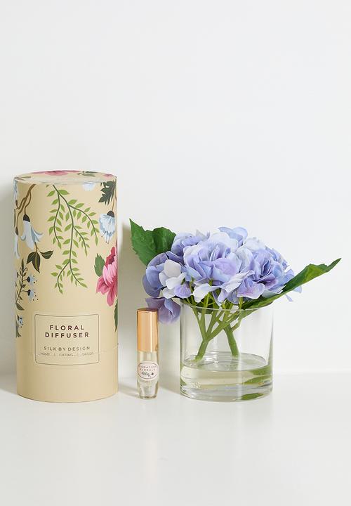 Silk By Design - Hydrangea & Signature Florals Diffuser Gift Set - Blue