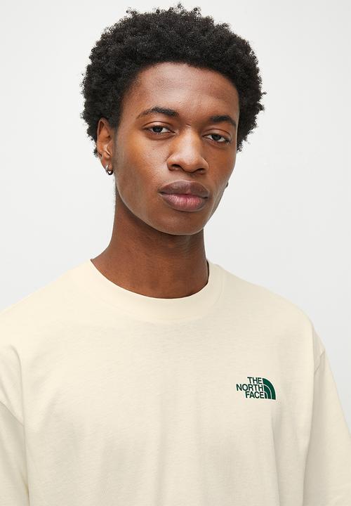 The North Face - S/S Digital Mo  Ntain Range Tee Oversize Fit - White Dune/Smokey Brown-Evergreen (9If)