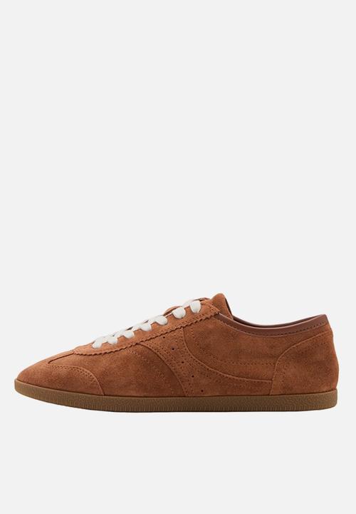 MANGO - Point suede sneaker - medium brown