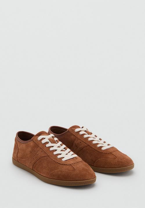 MANGO - Point suede sneaker - medium brown
