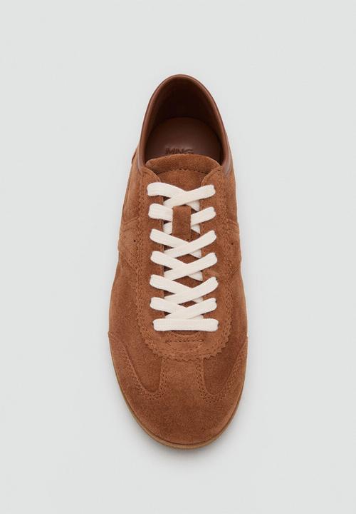 MANGO - Point suede sneaker - medium brown