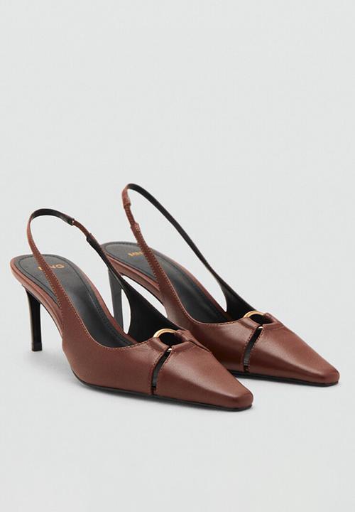 MANGO - Ringo leather heel - dark brown