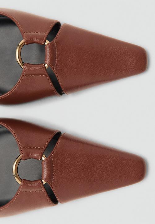 MANGO - Ringo leather heel - dark brown