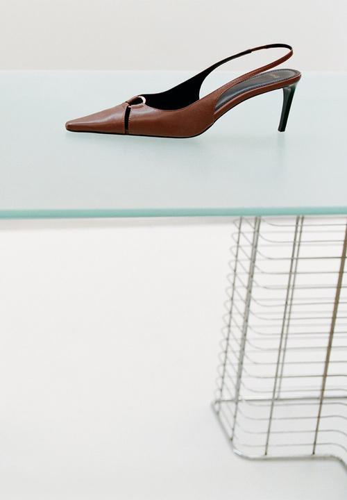 MANGO - Ringo leather heel - dark brown