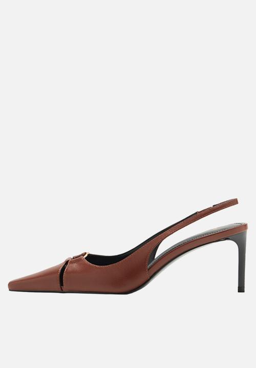 MANGO - Ringo leather heel - dark brown