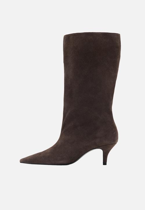 MANGO - After suede boot - dark brown
