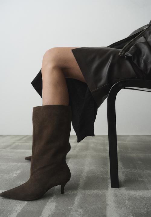 MANGO - After suede boot - dark brown
