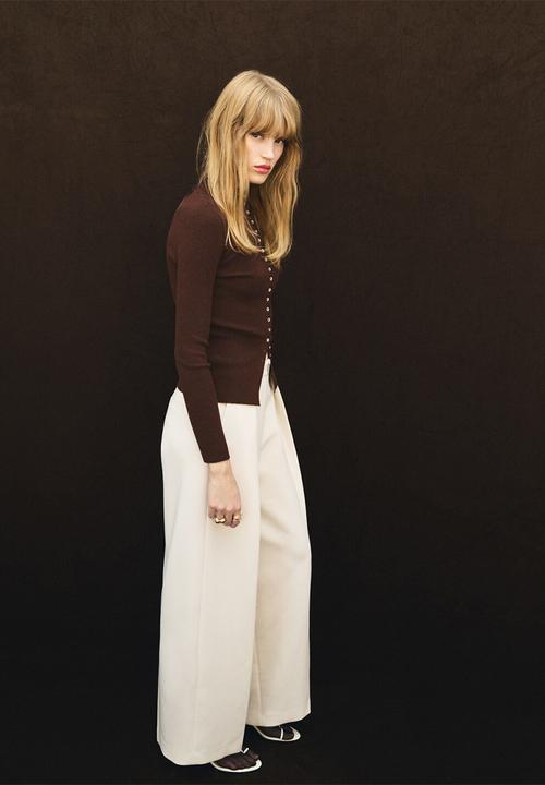 MANGO - Cardigan twenties - dark brown