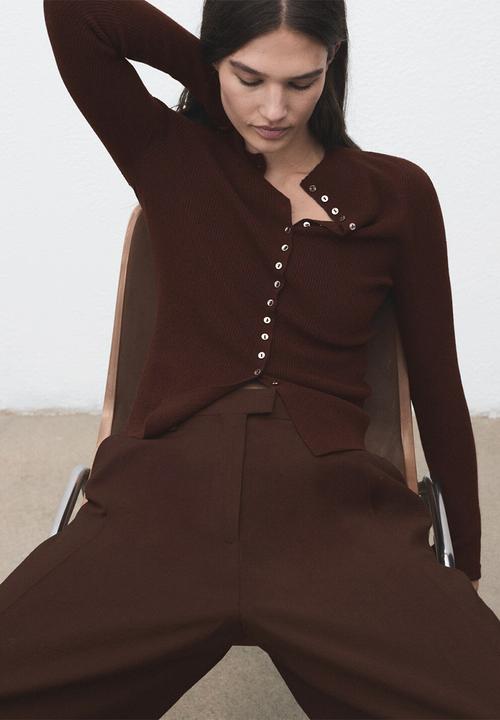 MANGO - Cardigan twenties - dark brown