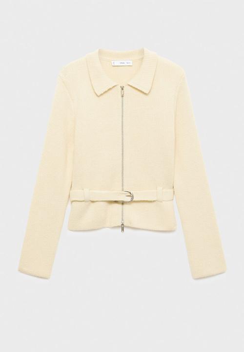 MANGO - Cardigan belty - light beige