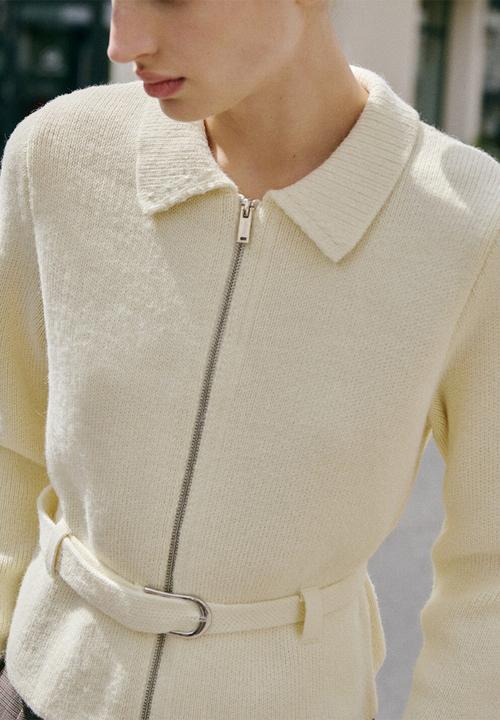 MANGO - Cardigan belty - light beige
