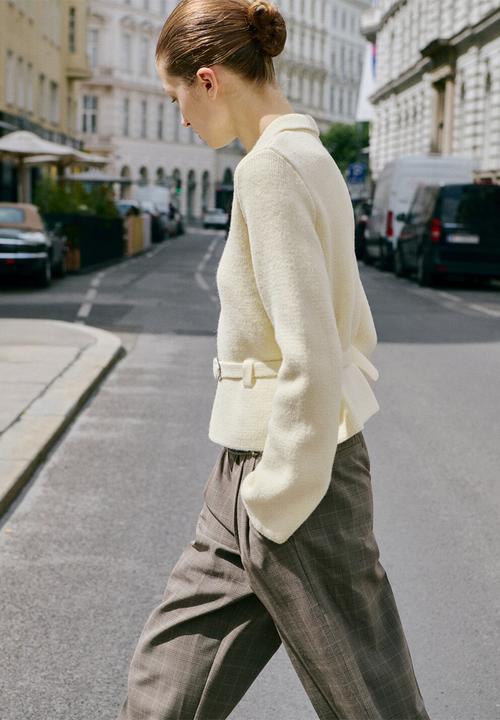 MANGO - Cardigan belty - light beige