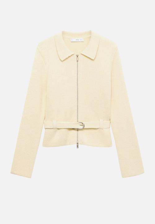 MANGO - Cardigan belty - light beige