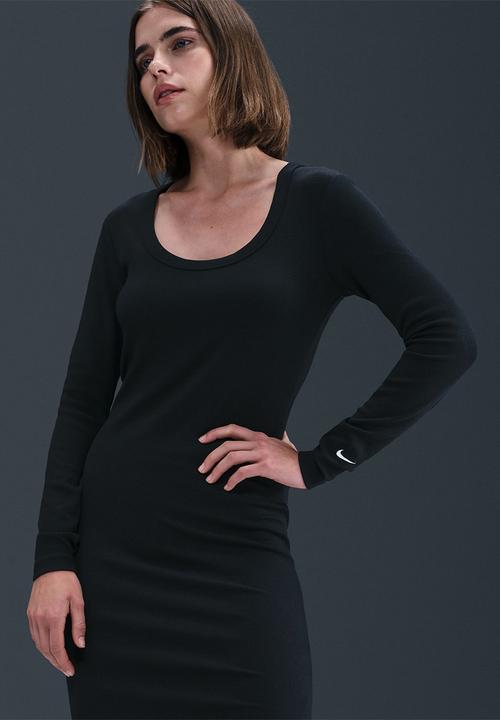 Nike - Tight Long-Sleeve Midi Dress - Black