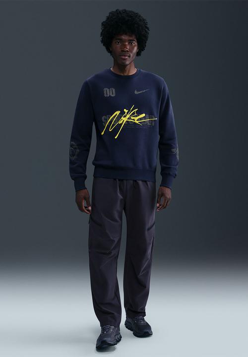 nike club crew neck sweat navy