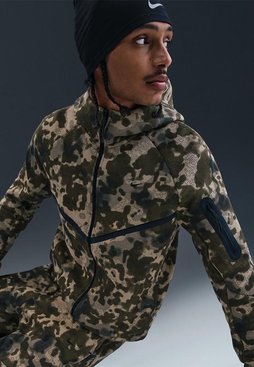 Nike - Tech Fleece Full-Zip Fleece Camo Windrunner Jacket - Neutral Olive/Blk