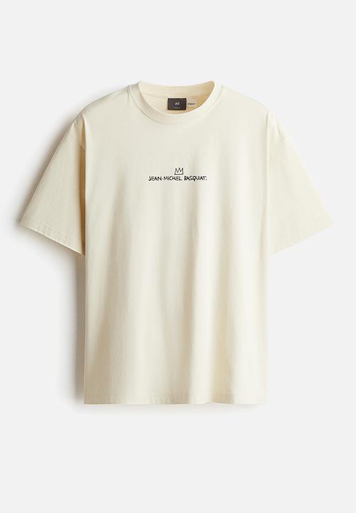 H&M - Loose fit t-shirt - light beige basquiat