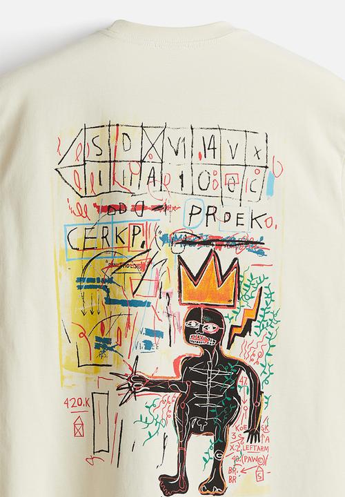 H&M - Loose fit t-shirt - light beige basquiat