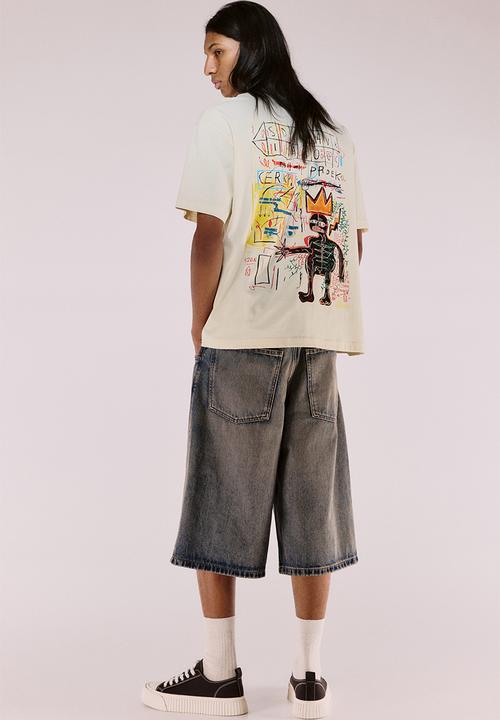H&M - Loose fit t-shirt - light beige basquiat