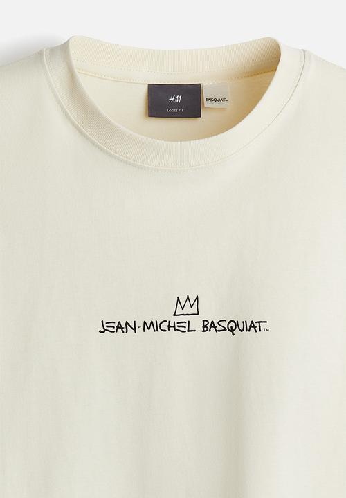 H&M - Loose fit t-shirt - light beige basquiat