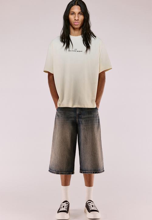 H&M - Loose fit t-shirt - light beige basquiat