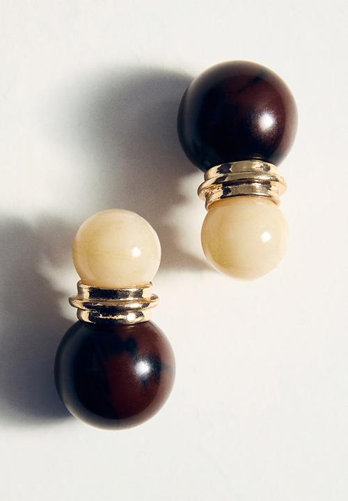 MANGO - Sandra earrings - brown