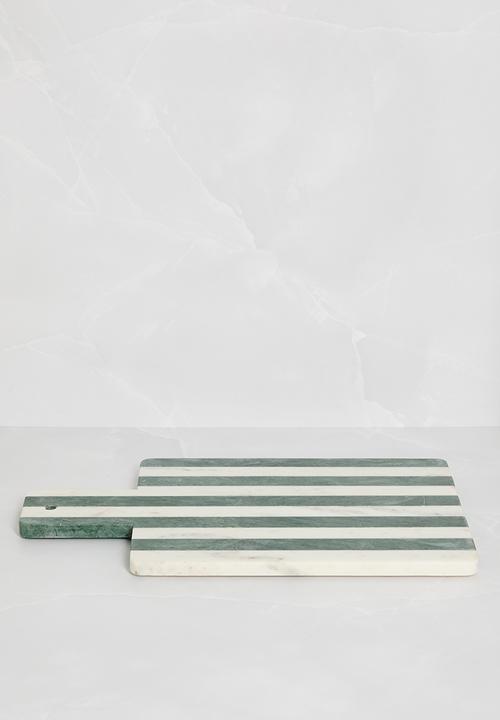 Sixth Floor - Stripe marble chopping board - green & white