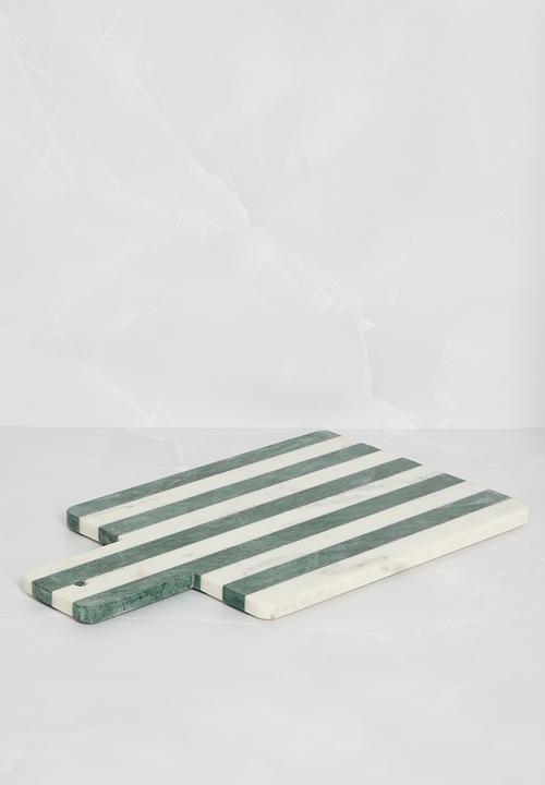 Sixth Floor - Stripe marble chopping board - green & white