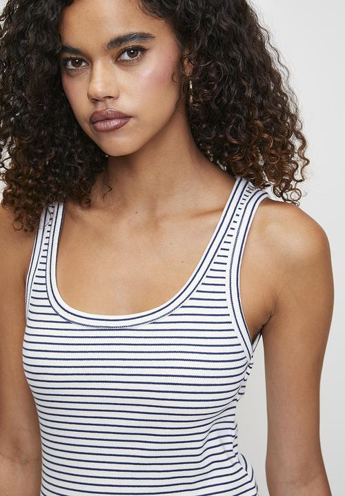 Stripe Vest - Navy/White
