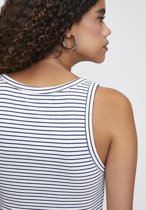 Stripe Vest - Navy/White