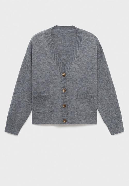 MANGO - Cardigan nekko - medium gray