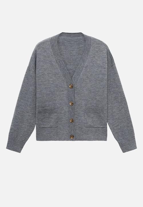 MANGO - Cardigan nekko - medium gray