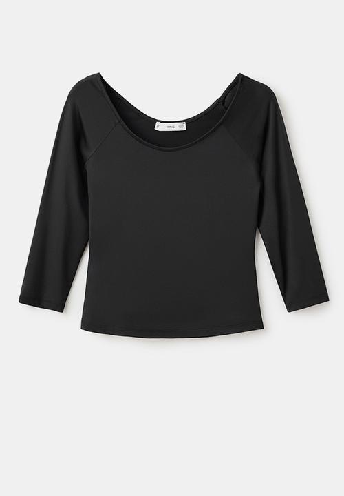 MANGO - T-shirt llopi - black