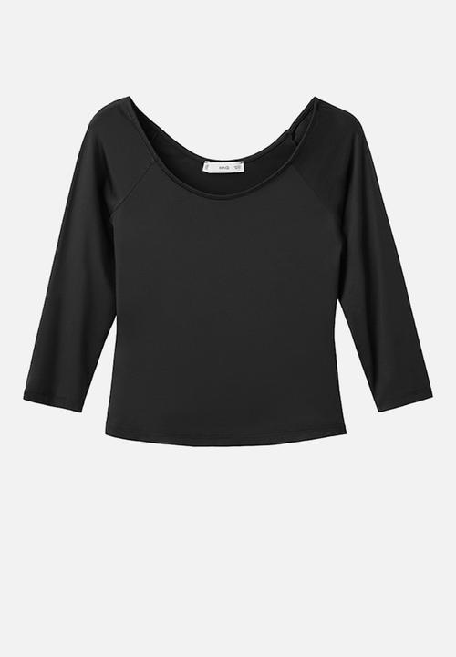MANGO - T-shirt llopi - black