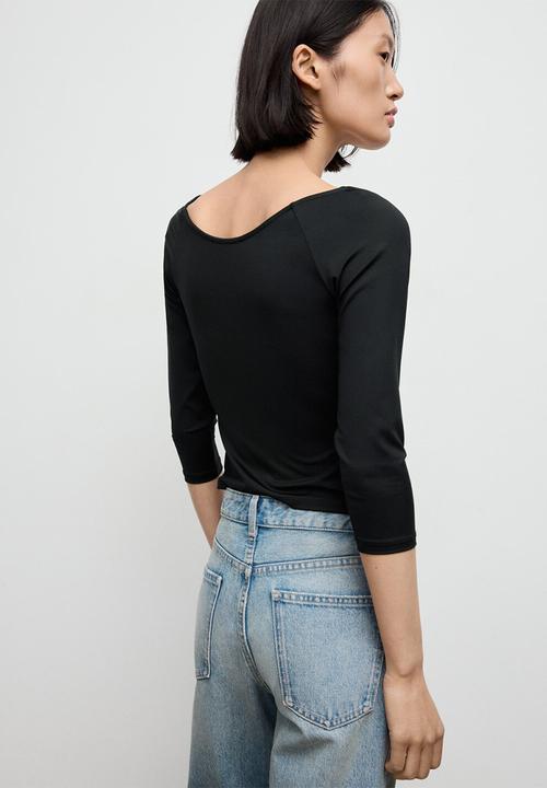 MANGO - T-shirt llopi - black