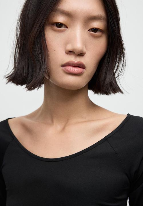 MANGO - T-shirt llopi - black