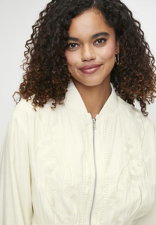 MILLA - Co-ord jacket with embroidery - ecru