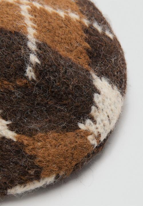 MANGO - Rombos beanie-brown