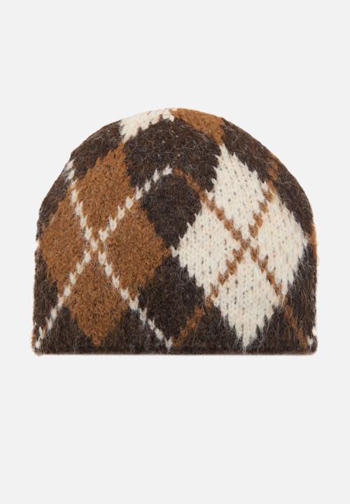 MANGO - Rombos beanie-brown