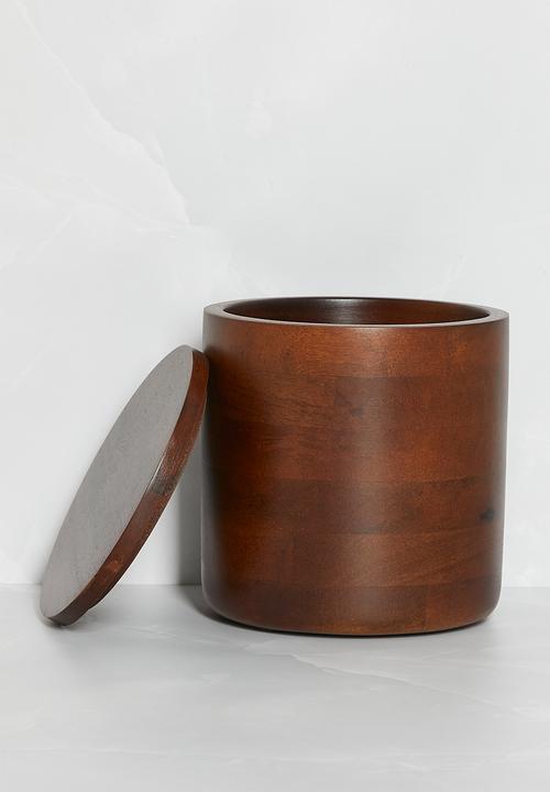 Sixth Floor - Wooden Canister - Dark Brown