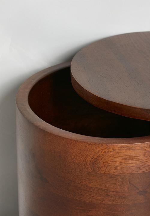Sixth Floor - Wooden Canister - Dark Brown