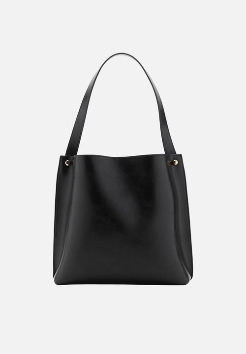MANGO - Dots shoulder bag-black