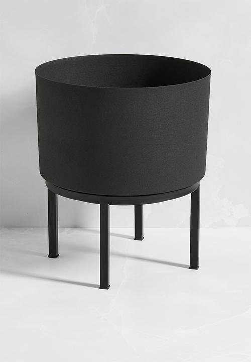 Sixth Floor - Round Standing Planter - Black