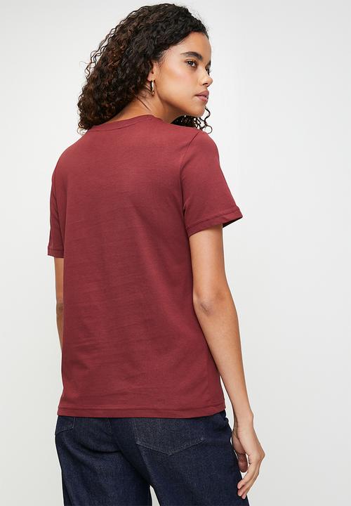 MANGO - T-shirt Chals - Dark Red