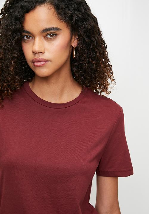 MANGO - T-shirt Chals - Dark Red