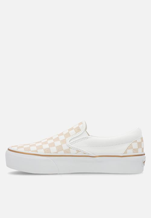 Vans - Classic Slip-On Platform - Metallic Checkrbrd Gold