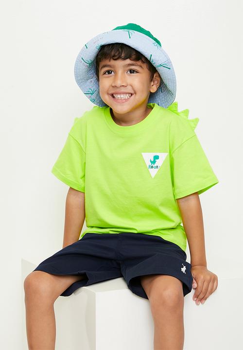 Pop Candy - Tee with 3D dino spikes - bright green 