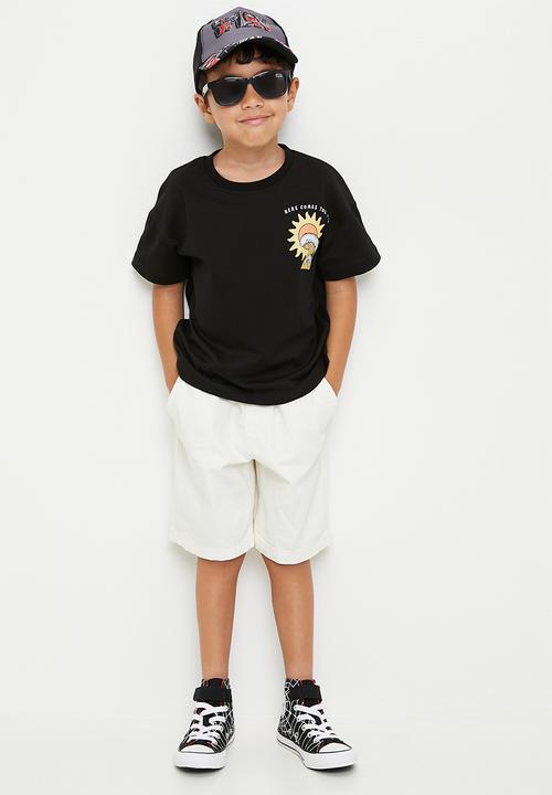 Pop Candy - Graphic and placement print tee - black/here comes the sun