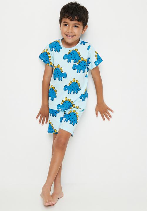 Pop Candy - Dino all-over print pj set - blue