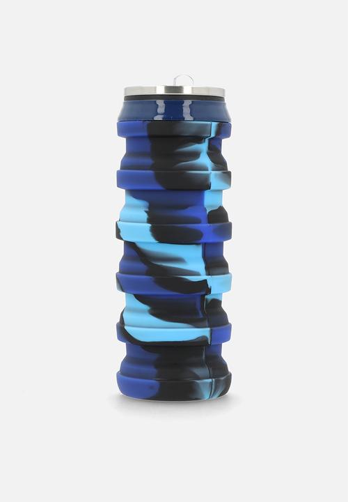 Pop Candy - Collapsible silicone water bottle - blue multi